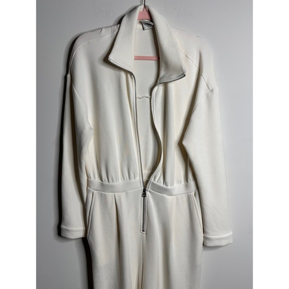 Varley Cream White Full Zip Tracksuit Jumpsuit Jogger Lounge Athleisure Large - Picture 2 of 11